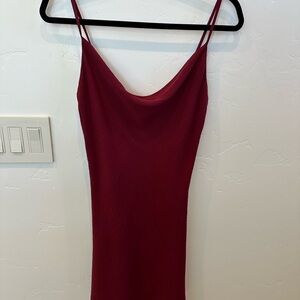 Elegant Burgundy Slip Dress